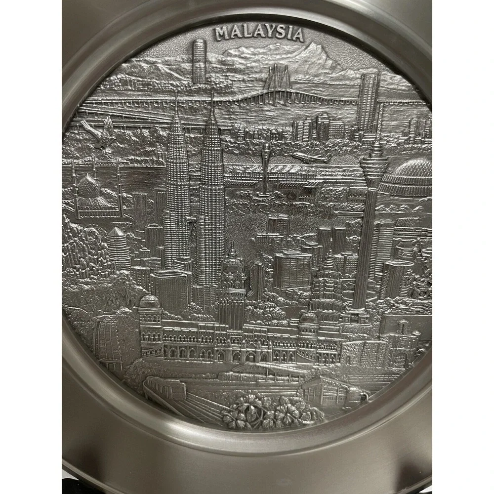 Royal Selangor‎ Malaysian Collection Pewter Malaysia Landmarks Plate & Easel NIB